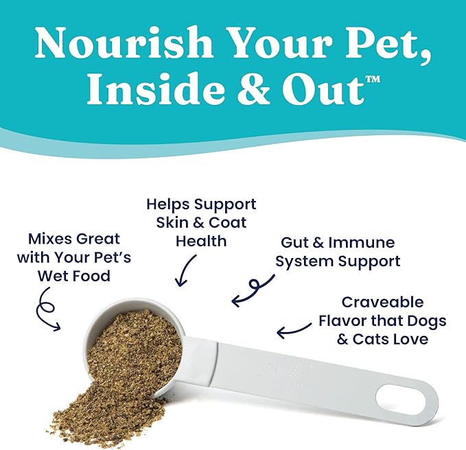 Solid Gold Cat & Dog Multivitamin Powder - Kelp Powder, Omega 3 & Vitamins for Dental, Digestive, Immune, Skin & Coat Health - Multi Vitamin for Dogs & Cats - Cat & Dog Food Additive Supplement - 5lb