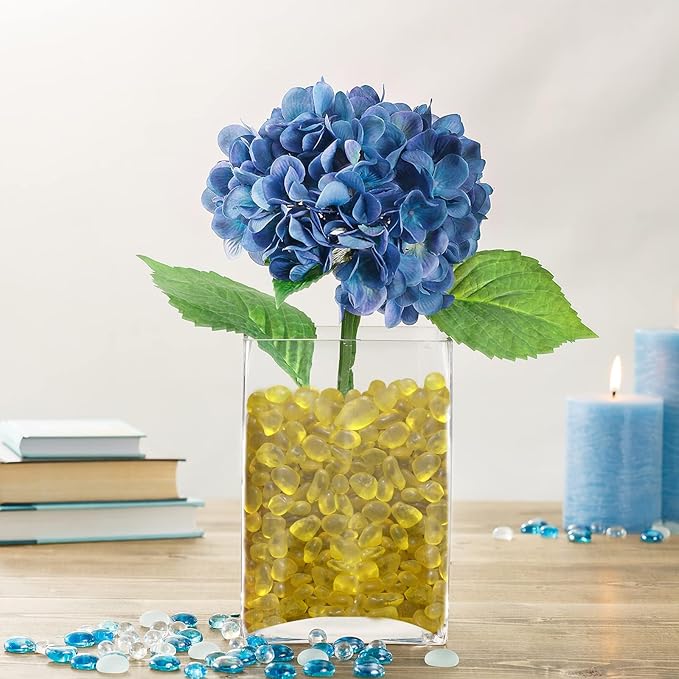 Sea Glass Stones - 2.9LB/46.4oz Yellow Frosted Glass Pebbles Gemstones - Perfect for Aquarium Rocks, Fish Tank Gravel, Vase Fillers, Seaglass DIY Crafts, and Home Decor