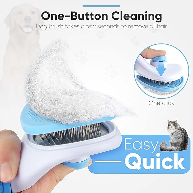 Namylya Cat Brush for Shedding & Grooming – Slicker Brush for Dogs and Cats with Long Hair – Removes Tangles, Mats & Loose Fur