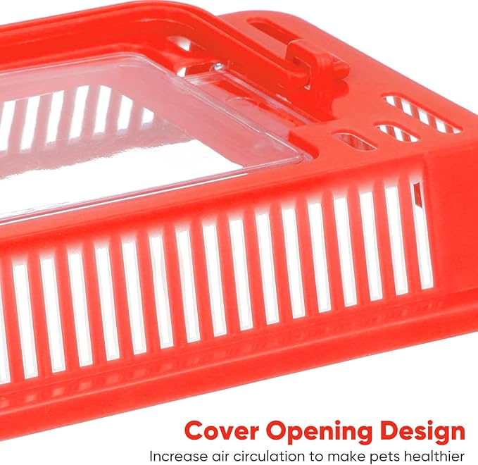 Portable Fish Tank, Handheld Fish Tank, Plastic Mini Fish Box, Transparent Cutout Design, Plastic Aquarium with Handle for Turtle and Pet Fish Lid for