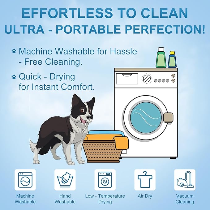 BEAUTYZOO Dog Cooling Mat- Upgraded Thicken Cooling Mat for Large Dogs Reversible(Cool & Warm) Pet Ice Cool Bed Washable & Portable, Summer Crate Pad for Big Dog Puppy Up to 44 lbs, Paw Blue 36X23IN