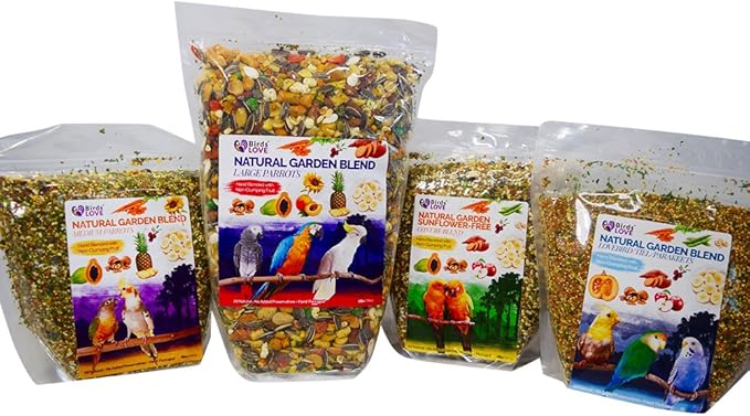 Birds LOVE All Natural Garden Blend Bird Food for Medium Birds - Cockatiels, Green Cheek Conures, Ringneck Parakeets and Small Quakers 4lb