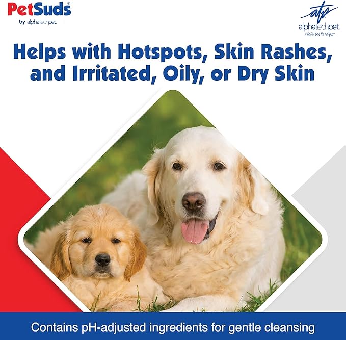 PetSuds Probiotic Dog Shampoo and Conditioner - Helps with Hotspots, and Dry, Oily Skin - Hypoallergenic and Sulfate Free Pet Shampoo - Lavender, 16 Oz. by Alpha Tech Pet