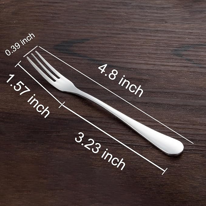 Crab Stainless Steel Forks,Small Appetizer Fork 3 Prong Tasting Escargot Forks Portable Cocktail Salad Fruit Forks for Kitchen Accessory Wedding Party,Set of 12, 4.8 Inches