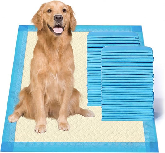Gardner Pet Ultra Absorbent Thicker Dog Pee Pads Extra Large XL 28"x34" Leak-Proof Odor-Control Blue Puppy Training Pads Full Edge-Wrapping Pad for Dogs Dogs, Puppies, Doggie, Cats, Rabbits - 18 Ct