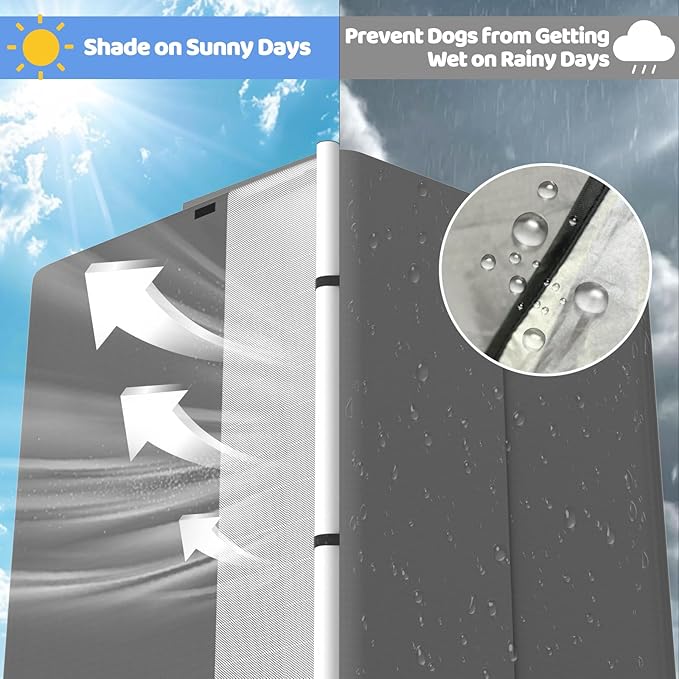48” Extra Large Dog House-2-in-1 Extra Large Dog House with 8.5” Elevated Dog Bed-Weatherproof Waterproof Outdoor Dog House,Easy to Clean