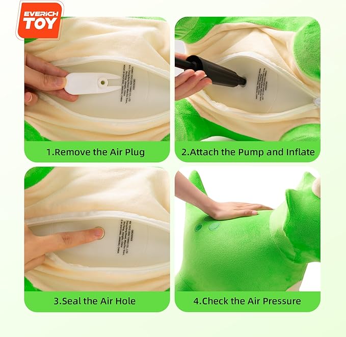 EVERICH TOY Bouncy Horse Dinosaur Toys, Inflatable Bouncing Animal Hopping Toys, Outdoor Indoor Ride on Bouncer, Boys Girls Birthday Gift for 18 Month 2 3 4 5 6 Year Old Kid- Plush Dinosaur Toy