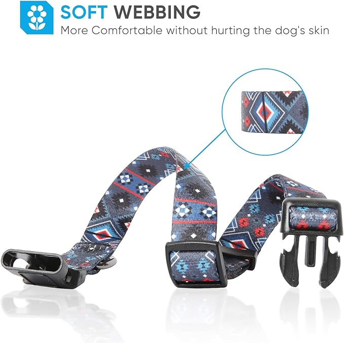 HEELE Dog Collar, Adjustable Soft Dog Collar for Small Medium Large Dogs,Floral Patterned Puppy Collars with Quick Release Buckle M Length 13.39''-20.87''