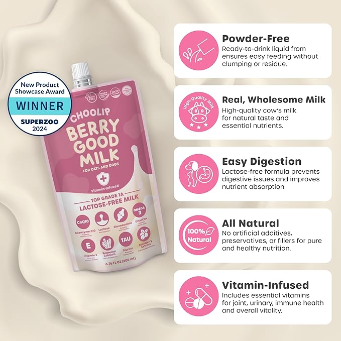 Bundle | Berry Good Milk 10pk Vitamin-Infused + 49 Variety Squeeze Vita Sticks with Essential multivitamins [Both Products are for Cats & Dogs of All Life Stages]