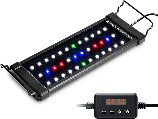 NICREW ClassicLED Plus LED Aquarium Light with Timer, 10 Watts, for 12 to 18 Inch Fish Tank Light, Daylight and Moonlight Cycle