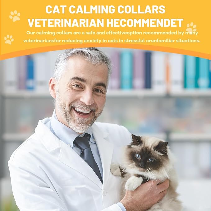 Calming Collar for Cats 4-Pack, Adjustable Water Proof Cat Pheromone Collar for Anxiety Relief, Vet-Recommended, 30-Day Stress Relief Grey