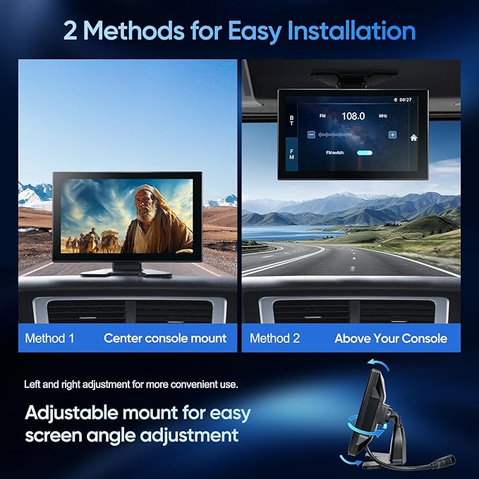 4-Channel 1080P Backup Camera for Truck/RV/Semi Trailer/Van/Cars 10.2inch Touch Monitor with DVR Recording/Playback/Bluetooth/FM Radio/Music/Video Player