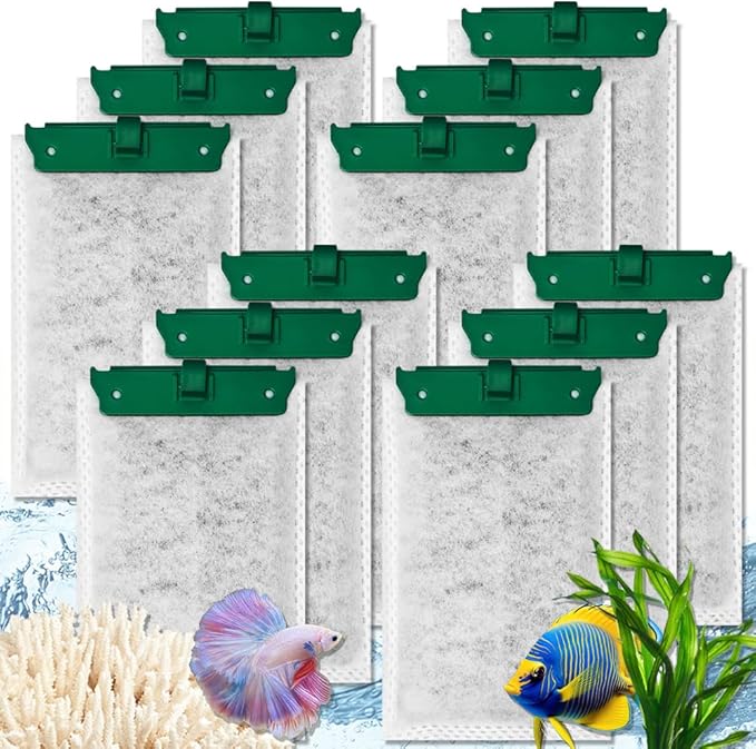 Medium Aquarium Filter Cartridges Compatible with Tetra Whisper Bio-Bag Filters, Fish Turtle Tank Assembled Filters for Tetra Whisper Power Filter 10i IQ10 PF10 & ReptoFilter (MEDIUM-12 Pack)