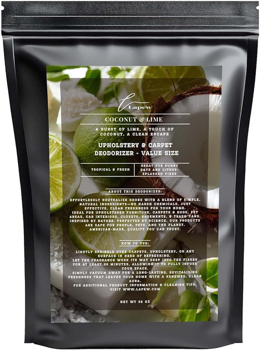 Coconut & Lime Carpet Freshener Powder Refill 36 oz | Powerful Odor Eliminator for Home | Upholstery Deodorizer | Carpet Deodorizer | Pet Urine | Cat Litter Box | Coconut Lime Verbena Fragrance