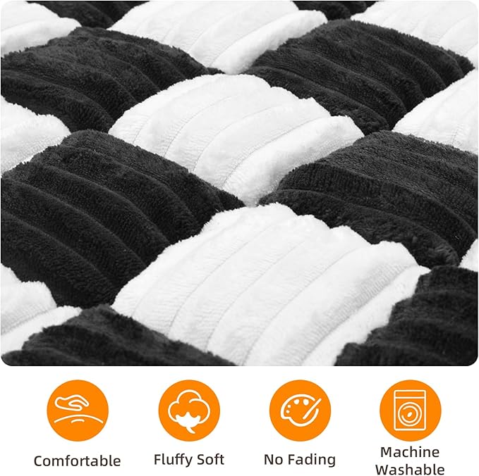 Dog Car Seat Cover for Back Seat, Plaid Backseat Pet Bed Mat, Non-Slip Travel Dog Bed for Backseat Extenders, 24.8" x 54", Black and White