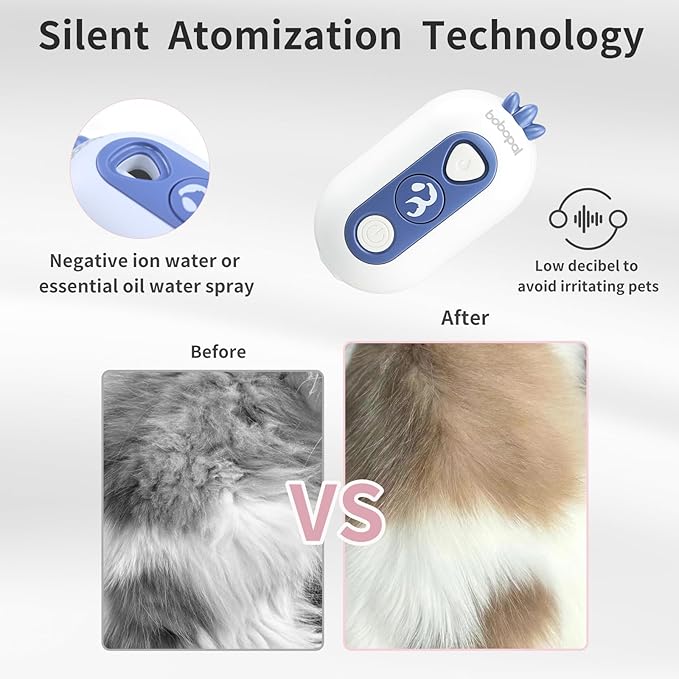 Cat Steam Brush, 3 In 1 Cat Grooming Brush for Shedding, Self-Cleaning Dog Grooming, Steamy Pet Hair Removal Comb with Water Tank Anti-Static