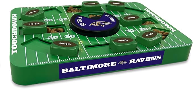 Pets First NFL Baltimore Ravens Large Puzzle Treat Toy for Dogs - Interactive Slow Feeding Toy, New Large Size