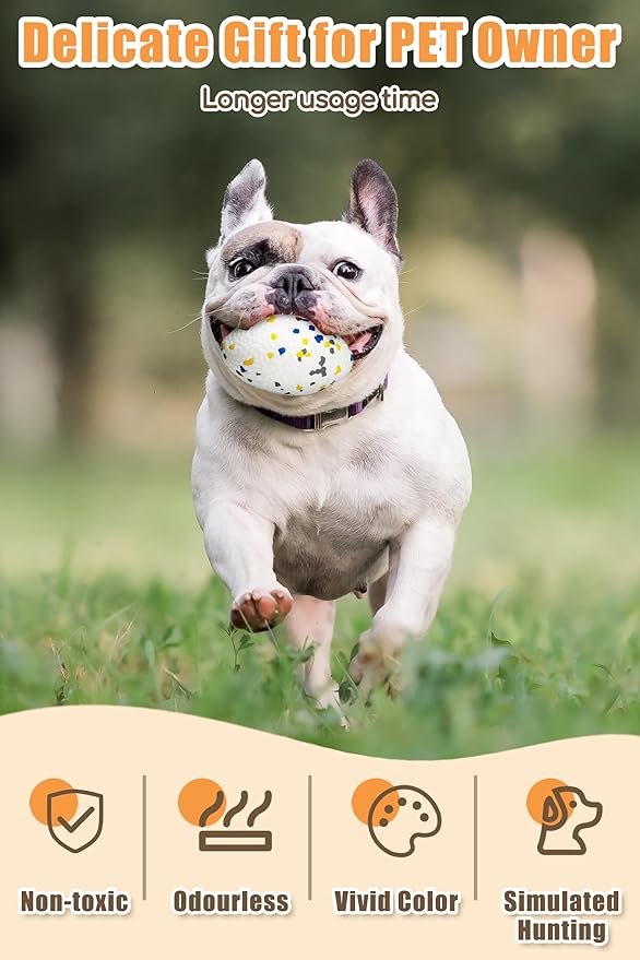 7.28" Indestructible Large Bone Balls for Aggressive Chewers Durable Stick Bouncy Interactive Chew Toy for Dogs Fetch Game Lightweight Floating Outdoor Training, White