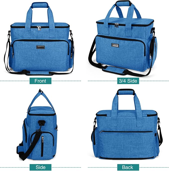 BAGLHER Dog Travel Bag, Pet Travel Bag (ALL Pet Travel Supplies), With 2 Pet Food Containers and 2 Collapsible Silicone Bowls; Essential Kits for Pet Travel Blue