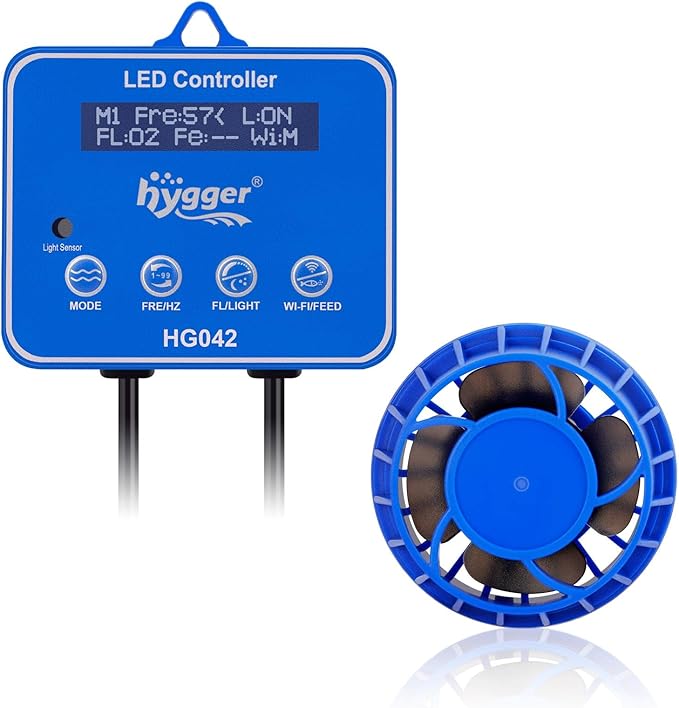 hygger Saltwater Aquarium Wave Maker with Controller, Adjustable Flow Magnetic DC 24V Powerhead Circulation Pump 6 Wave Modes for 30-90 Gallon Freshwater Coral Reef Tank 2100gph