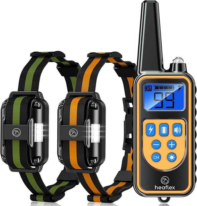 Electric Dog Training Collar with Remote 1640FT, E-Shock, Safe Training Modes, Rechargeable IP67 Waterproof Collars for 2 Dogs