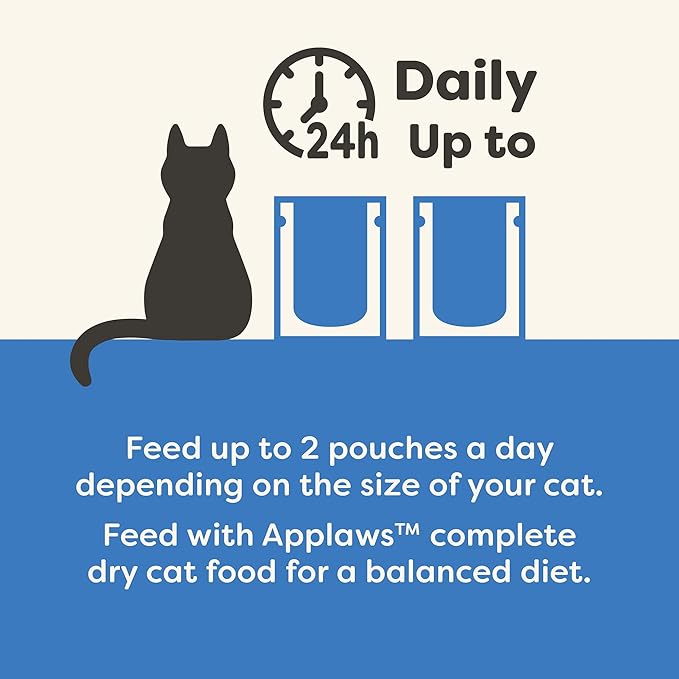 Applaws Natural Wet Cat Food in Gravy, Limited Ingredient Wet Cat Food Pouches, No Additives, Made with Natural Ingredients, Tuna Fillet in Gravy (12 x 2.47oz Pouches)