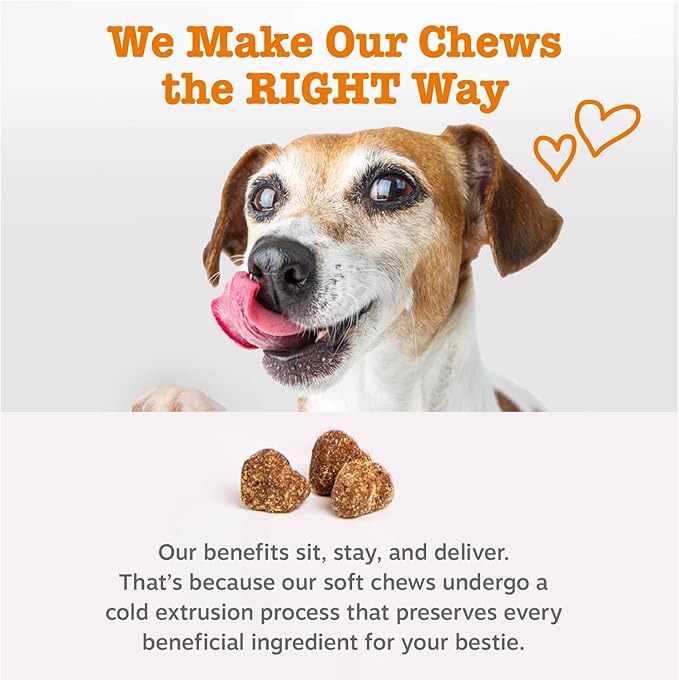 Zesty Paws Multivitamin Treats for Dogs, Glucosamine Chondroitin Joint Support + Digestive Enzymes & Probiotics, Grain Free Dog Vitamins and Supplements for Skin & Coat, Peanut Butter - 90ct