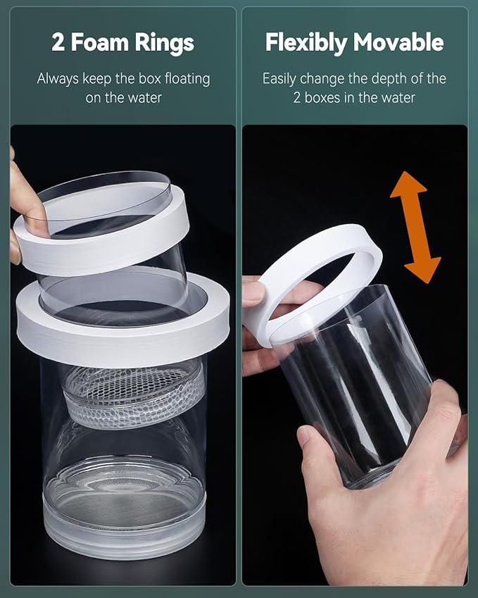 Pawfly Large Breeder Box for Fish Tank, Floating Guppy Breeder Box, Plastic Hatchery Incubator Isolation Box for Shrimp Betta Clownfish, Baby Fish Separator for Aquarium