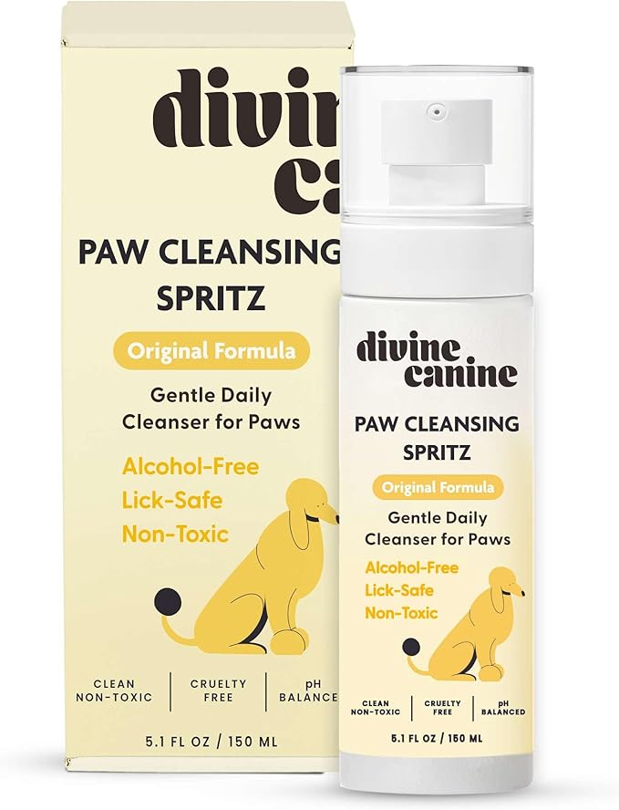 Dog Paw Cleaner - 5.1 Fl Oz of Alcohol Free Paw Cleansing Spray - Made with Aloe, Copaiba Oil, and Lemongrass Oil to Nourish and Clean Paws - Made in The USA