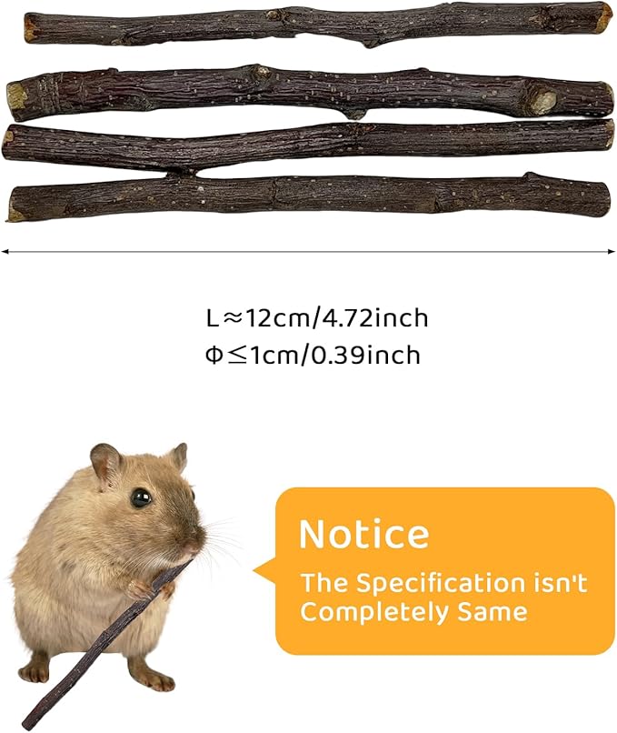 600g Apple Sticks Small Animals Wooden Pet Chew Treats Toys for Guinea Pigs Hamsters Rabbits Chinchillas Squirrels Small Animal Molar Wood Treats Toys