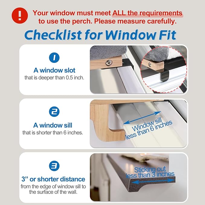 Easy Seat Cat Perch for Window Sill - Hammock Design w/Pine Wood & Robust Metal Frame - Cat Window Seat for Large Cats and Kittens (Natural Color Wood w/White Bed, Medium (23''W x 14''D))