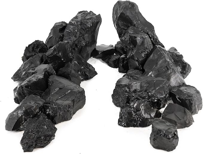 Unocho Aquarium Slate Rocks 10LB Fish Tank Stones Black Rocks for Aquarium,Aquascaping,Fish Tank Decoration, Reptile Basking Platforms, Bonsai & Garden-7Pcs 3-7inches