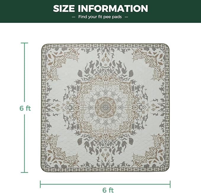 FXW Washable Pee Pads for Dogs, Puppy Pads with Super Absorbent, Specifically Designed for FXW Rollick/Homeplus 32 inch 8 Panels Dog Playpen, 71" Square, Boho, 1 Pack