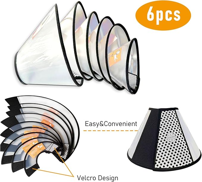 Adjustable Dog Cone Collar After Surgery Soft Cone of Shame Alternatives for Dog Cat Puppy Plastic Elizabethan Collar for Dogs from Licking Biting Scratching Wounds(XXXL,Neck:16.5-18.1in)