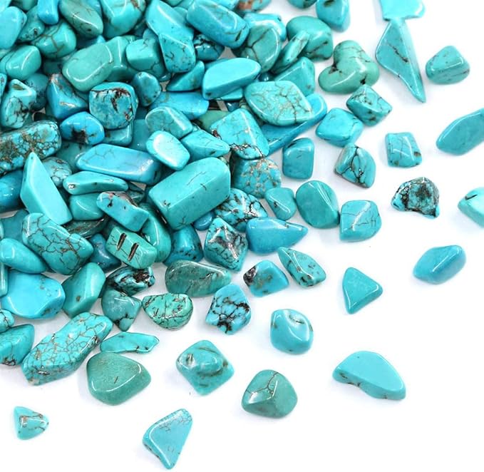 WAYBER 1 Lb/460g Green Turquoise Decorative Stones Irregular Aquarium Pebbles Crystal Rocks Quartz Gravels for Fish Turtle Tank/Succulent Plants/Air Plants Decoration (Fill 1 Cup)