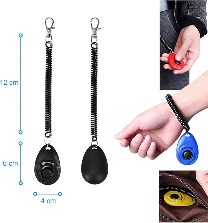 Clicker Training for Dogs, [4 Pcs, Multi-Color] Dog Clicker for Training, Clicker Dog Training with Wrist Strap, Clicker for Pets, Dog Clicker Perfect for Dog Cat Horse Behavioral Training