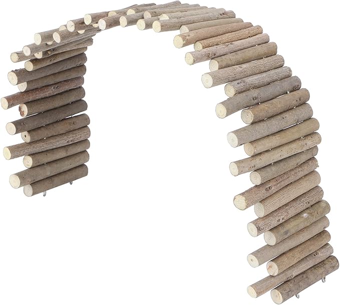 Ejoyous Hamster Wooden Bridge, Wood Ladder Hamster Fence Hideout Cage Bedding Climbing Toys for Syrian Hamsters Gerbil Small Animals (40CM Fence)