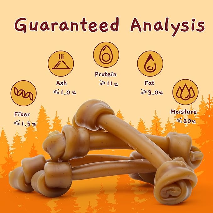 Jungle Calling Rawhide Free Dog Treats, Peanut Butter Bones, 6.5'' Pet Chews for Medium and Large Dogs,Digestible Chewing Snacks,4 Count (Pack of 1)