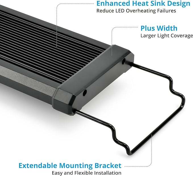 NICREW ClassicLED Plus LED Aquarium Light with Timer, Planted Fish Tank Light 18 Watts for 24-30 Inch, Daylight and Moonlight Cycle