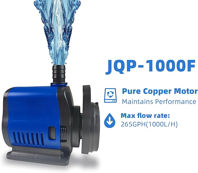 COOSPIDER Aquarium Filter Pond Filter for 35-75 Gallon, 260GPH Powerful Filtration Pond Pump, Submersible Canister Filters for Fish Turtle Tank, Cold Plunge, Clear Wavemaker Oxygen Supply