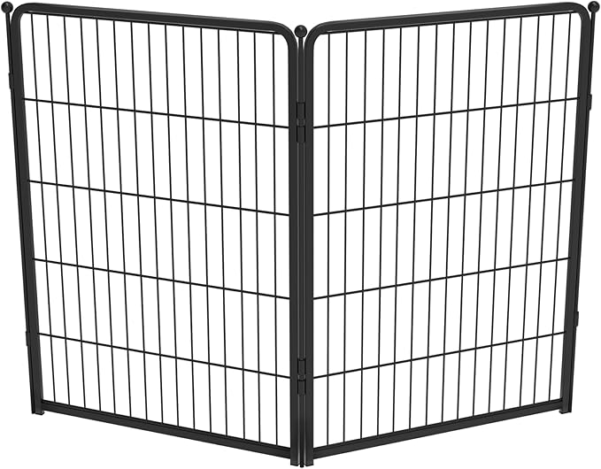 FXW Homeplus Unleashed Indoor Dog Playpen - Stress-Free and Safe Play, Heavy Duty 40 Inch 2 Wire Panels Dog Pen for Medium and Large Dogs, Black│Patented