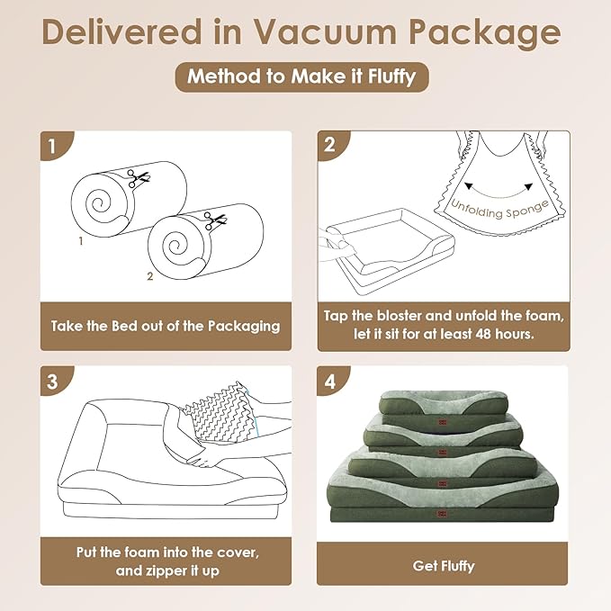 EHEYCIGA Memory Foam Dog Bed for Medium Size, Orthopedic Dog Sofa with Sides and Waterproof Liner, Washable Bolster Pet Couch with Removable Cover, 30x20x6.5 Inch, Green