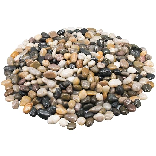 Fish Tank Rocks,Virekm River Rocks, Decorative Ornamental Pebbles Garden Landscaping Stones Gravel Filler for Home Decoration Flower Bed Fish Tank Plants Vases Succulents (10 Pounds)
