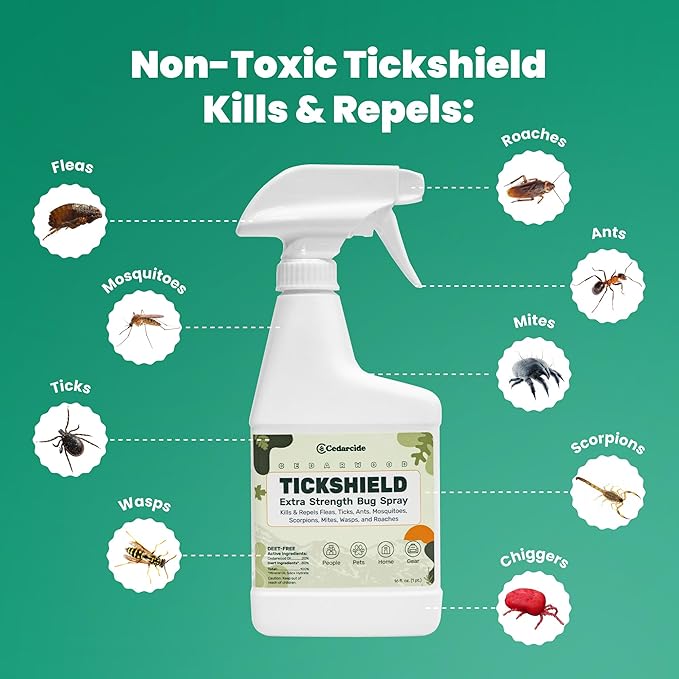 Tickshield Extra-Strength Bug Spray | Our Original Formula with an Extra Kick | for People, Gear, & Animals Over 20 Lbs (Pint)