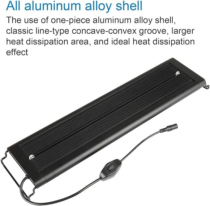 WATER REBIRTH LED Aquarium Light, Full Spectrum Fish Tank Led Light with Aluminum Alloy Shell Extendable Brackets (20"-24")