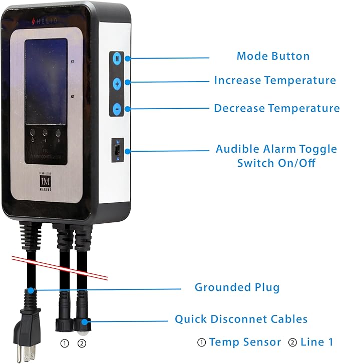 Innovative Marine Helio PTC Smart Heater - Titanium Reef Aquarium Heating System with Smart Solid State Ceramic Chip Technology (50 Watt)
