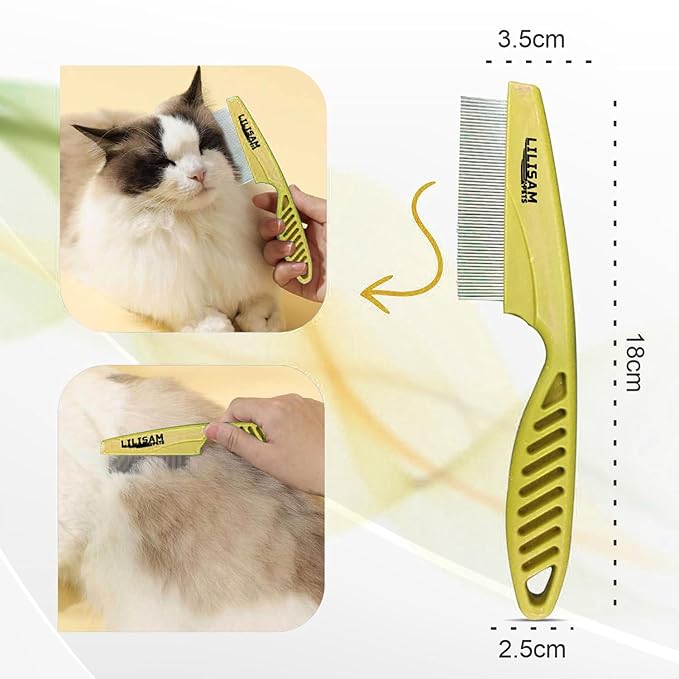 Pet Self Cleaning Slicker Brush and Grooming Comb - Gently Removes Loose Hair, Tangles, and Dirt - Skin Friendly Deshedding Grooming Tool for Hair Dogs & Cats - Pet Supplies Accessories (Yellow)