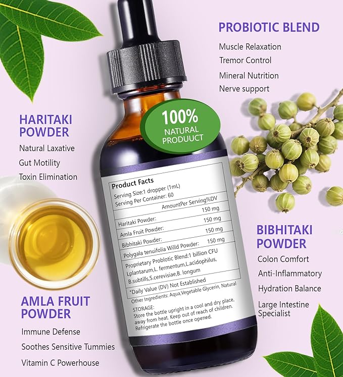 Cat Constipation Relief, Constipation Relief for Cat, Cat Laxative Constipation Relief, 100% Natural Cat Laxative with Probiotics Cat Stool Softener, Promotes Digestive Health - 2 fl oz