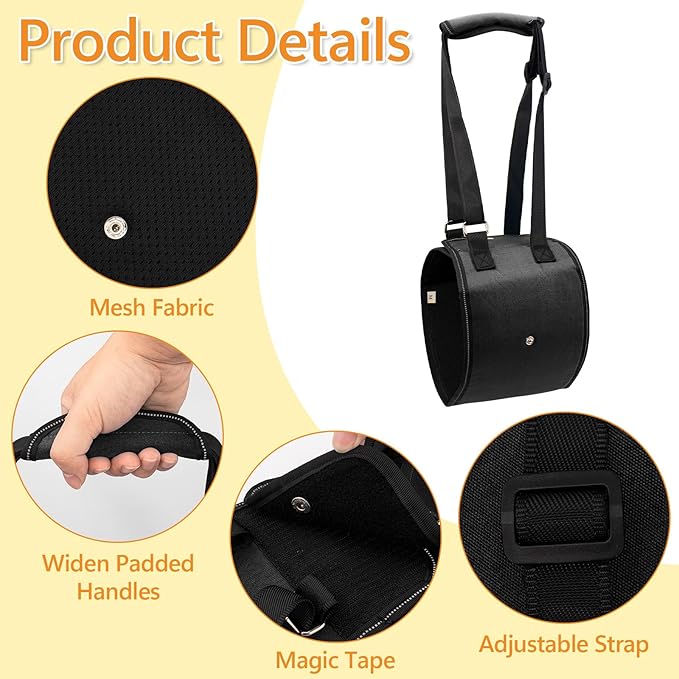 Dog Lift Harness Dog Sling for Large Dogs, Portable Dog Carrier Sling for Back Legs, Ajustable Hip Support Harness for Weak Rear Leg, Assist Senior Disabled Joint Injuried and After ACL