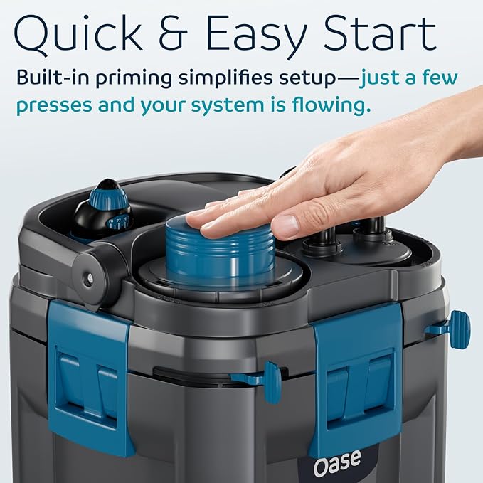 OASE BioMaster 2 Thermo 600 Canister Filter for Aquariums – External Aquarium Filter with Built-in Heater – EasyClean Pre-Filter, Quiet Operation – Freshwater & Saltwater, Up to 160 Gallons